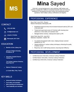 Chef resume example