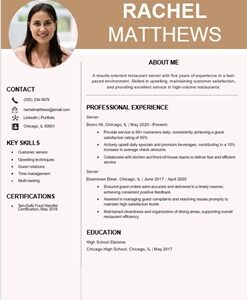 Restaurant server job description resume