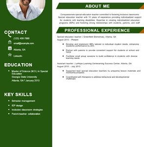 Special education teacher resume
